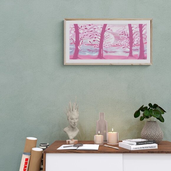 Pink Autumn | Modern Wall Art Decor | Minimalist Digital Print - Picture 3 of 3